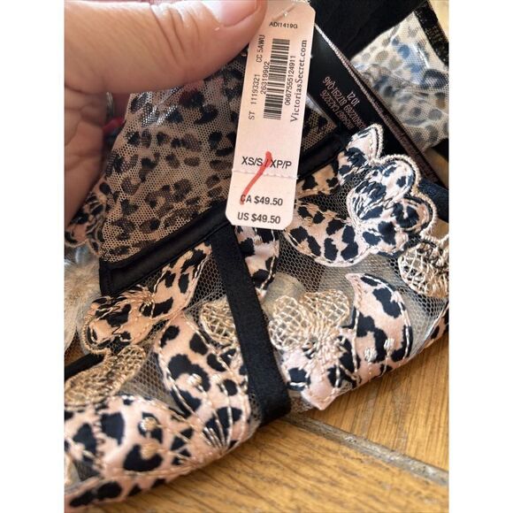 New Victoria’s Secret Lace Waist  clincher Garter Hooks Xs/S Animal Print Floral - Picture 5 of 5